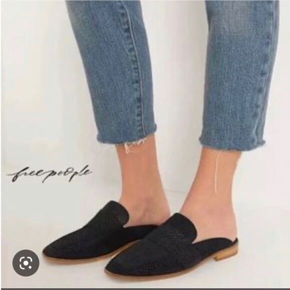 Free People At Ease Snakeskin Print Leather Slide Mules - Picture 1 of 10